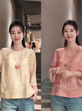 2025年秋冬季重工百搭圆领女衬衣7403