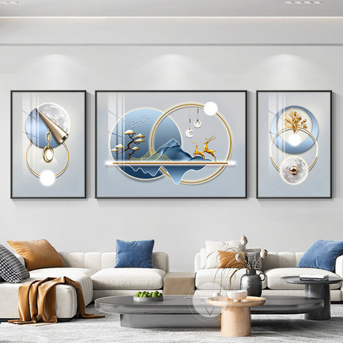 轻奢客厅装饰画2025新款沙发背景墙高级感三联画挂画现代简约壁画