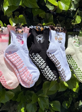 美国Pilates袜女普拉提中筒防滑袜专业瑜伽袜室内运动舞蹈地板袜