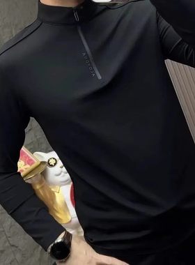 云睿欧品2025-9818长袖加绒上衣立领翻领休闲男修身运动卫衣拉a25