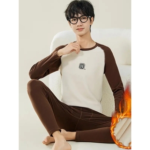 恒温圆领男士 套装 青少年中a13 德绒保暖内衣男士 亦磊服饰馆秋冬季