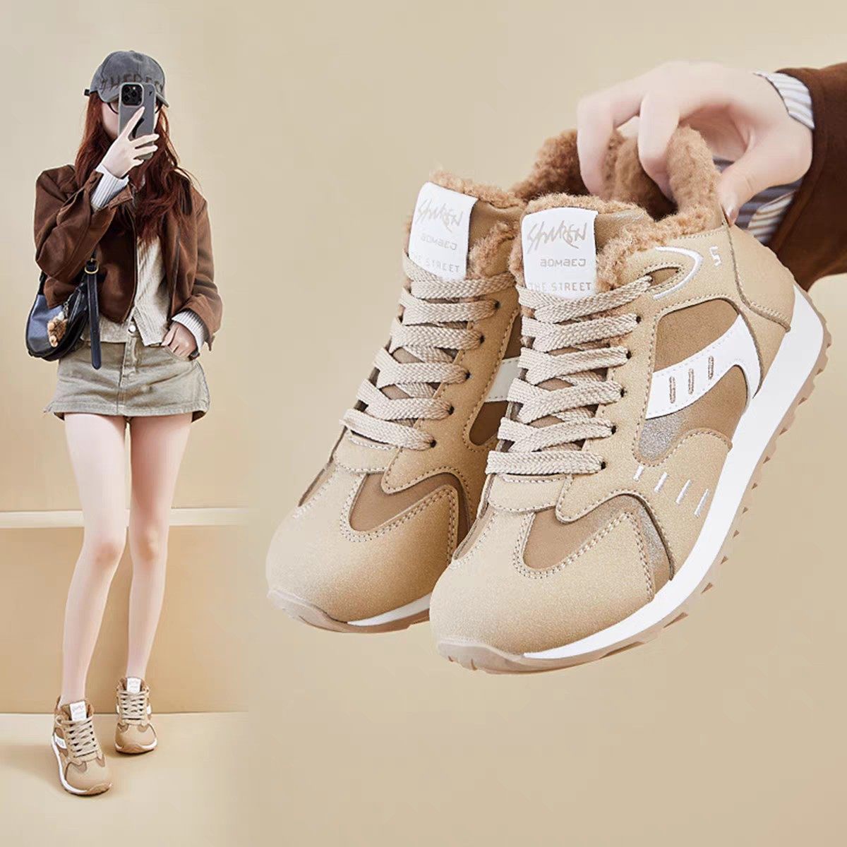 福建晋江品牌女鞋2025新款秋冬季女士帕拉鞋加绒保暖运动休闲a15