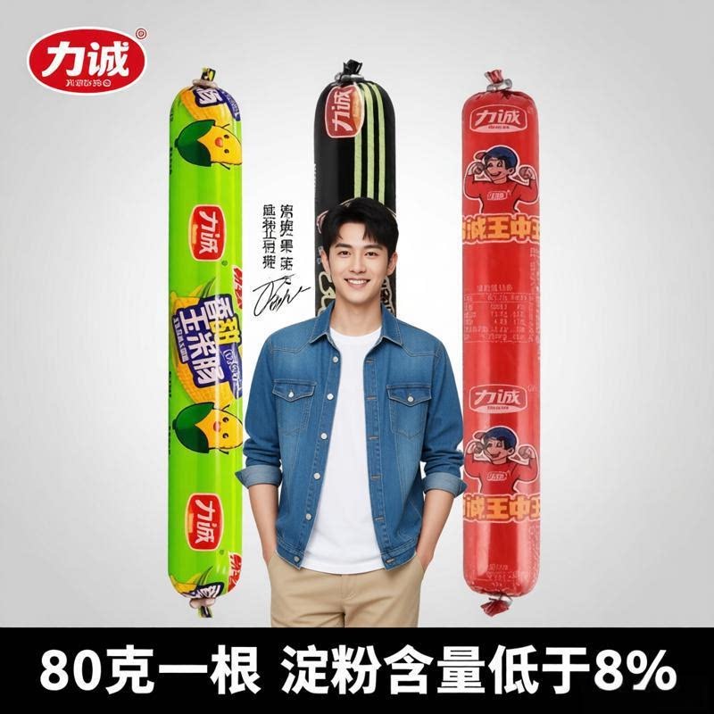 爆款-力诚香辣王中王肠80克火腿肠低淀粉优质蛋白泡面肠玉米肠