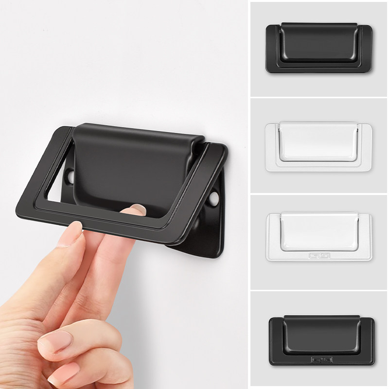 抽屉拉手免打孔衣柜柜内现代简约把手超薄极简床头柜隐形平装拉环