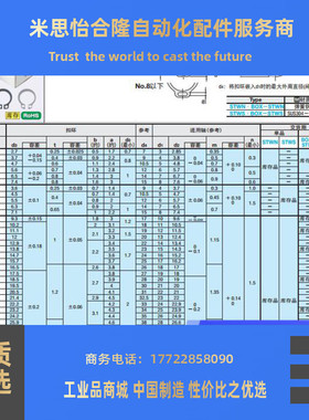 C型扣环轴用STWN3/4/5/6/8/10/12/13/14/15/16/17/18/16/20---80