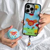 TAG原创新款 插画 魔法蘑菇 BLUUF 可爱小狗创意耐脏磨砂黑框tpu磁吸手机壳适用苹果iPhone系列15 16promax