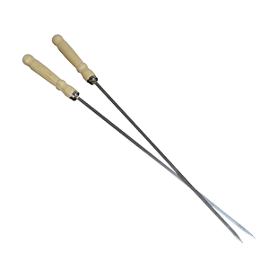 荒野猎人304不锈钢加厚木柄扁签烧烤扁钢签烤签 烧烤配件烧烤签子