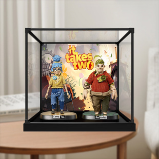 高清收纳盒适用共鸣gong 双人成行 潮玩公仔模型手办合金框防尘罩