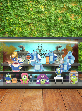 迪士尼皮克斯怪兽大学OK兄弟会系列手办盲盒场景展示盒玩具收纳盒