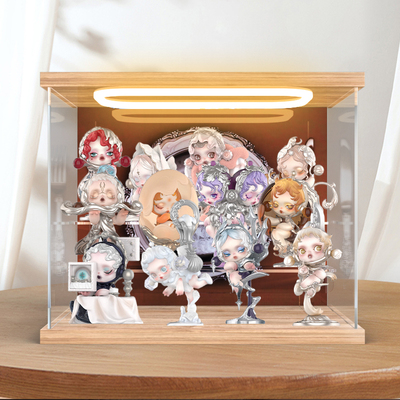 适用泡泡玛特SKULLPANDA餐桌系列手办盲盒玩具摆件礼物场景收纳盒