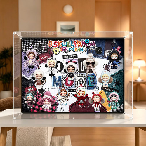 贝格宝适用SKULLPANDA不想不想系列毛绒公仔挂件sp盲盒场景收纳盒