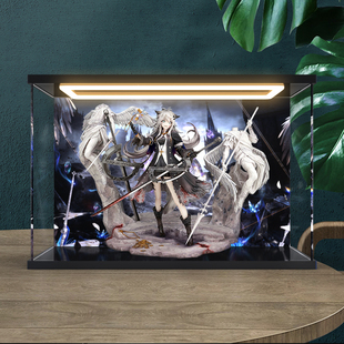 适用明日方舟 拉普兰德 典雅噩兆手办潮玩模型亚克力灯光款收纳盒
