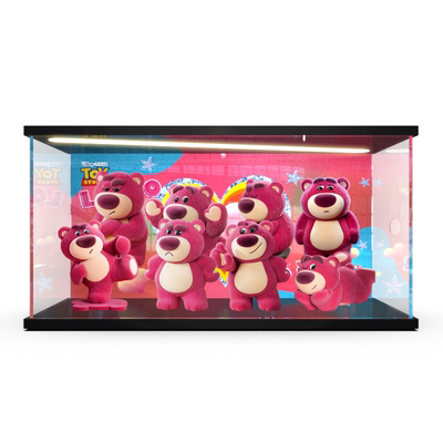 适用52TOYS草莓熊IT'S ME 二代盲盒植绒手办收纳亚克力灯光展示盒