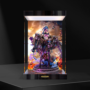 亚克力高清展示盒英雄联盟双城之战金克丝手办雕塑手办防尘收纳盒