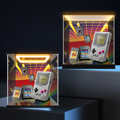 适用超级马力欧72046GameBoy游戏机拼装积木模型防尘亚克力收纳盒