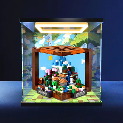 亚克力展示盒适用乐高我的世界创意工作台21265 收纳盒手办防尘罩