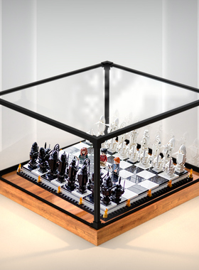 亚克力展示盒乐高76392 霍格沃茨巫师棋积木防尘罩模型透明收纳盒