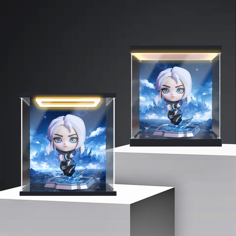 适用无畏契约捷风Q版手办瓦罗兰特桌面摆件手办亚克力收纳盒