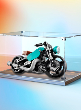 亚克力收纳盒适用乐高31135 复古摩托车玩具拼装积木木质展示盒