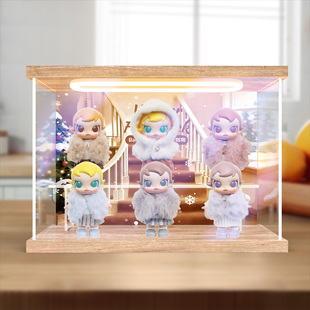 贝格宝适用泡泡玛特 Baby Molly积极入冬指南系列盲盒灯光收纳盒