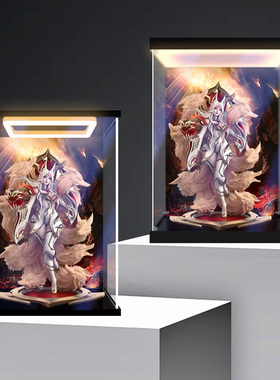 适用英雄联盟名人堂Faker不朽阿狸模型手办亚克力主题背景收纳盒