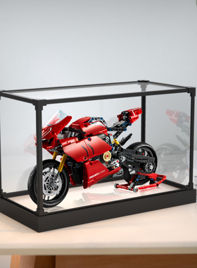合金框展示盒适乐高42107 杜卡迪摩托车积木模型亚克力防尘收纳盒
