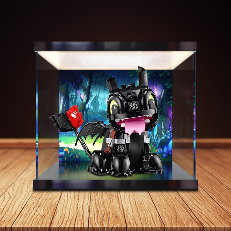 灯箱款高透明亚克力收纳盒适用ICONS系列10375驯龙高手无牙仔拼搭