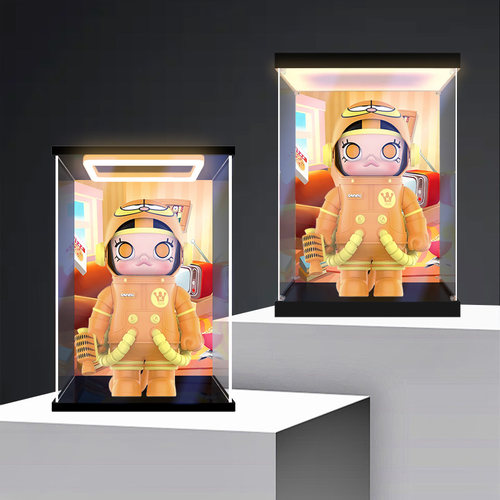 适用泡泡玛特Molly 400% 加菲猫 潮玩手办彩绘款亚克力高清收纳盒