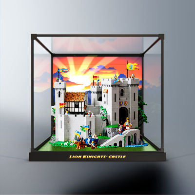 适用乐高10305雄狮骑士的城堡透明防尘盒收纳盒亚克力透明展示盒