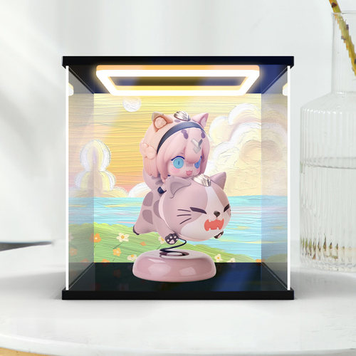 适用崩坏3帕朵菲莉丝空梦掠集之兽摇摇乐手办亚克力灯光收纳盒