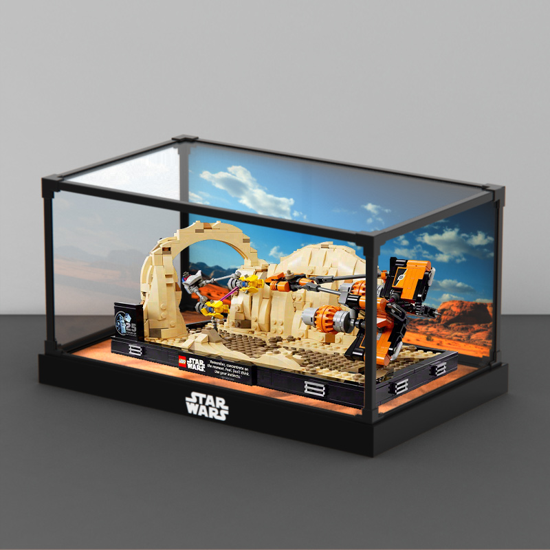 适用乐高 75380 星球大战莫斯埃斯帕飞梭赛车 合金框收纳展示盒
