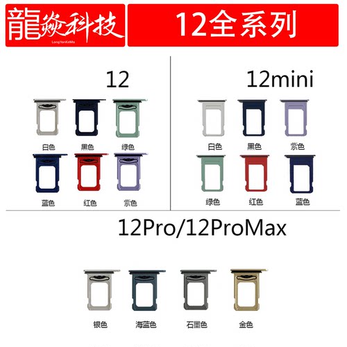 适用于苹果12 12mini 12Pro 12ProMax卡托 手机SIM卡槽卡座卡套