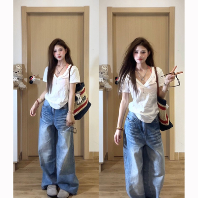 大码胖mm美式辣妹V领设计