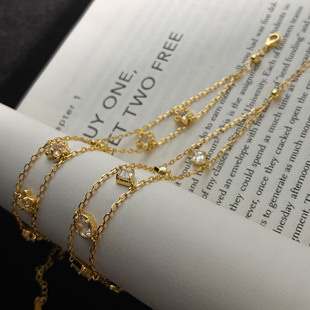 法式温柔甜美银河·莫桑石梦想成真18k手链女可调节精致手饰