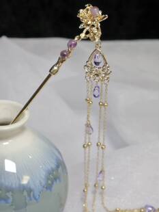 长月烬明小狐狸翩然同款发簪汉服发饰女发钗孙珍妮同款超长流苏簪