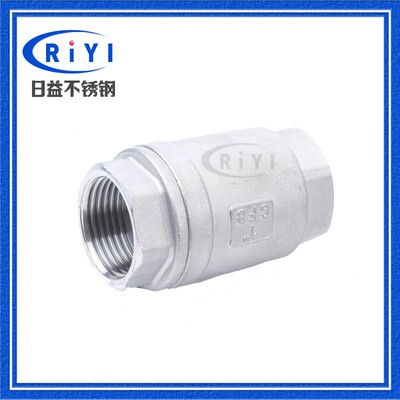 304不锈钢立式止回阀H12单向止逆阀 螺纹内牙逆止丝扣单向阀弹簧
