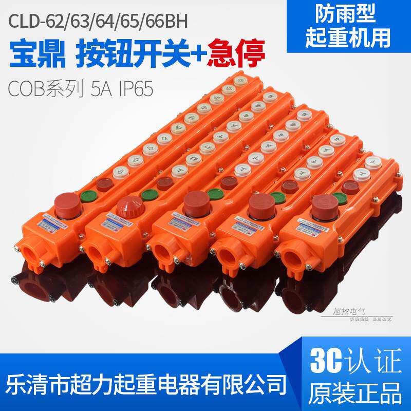 宝鼎超力牌CLD-64BH起重按钮开关COB-63防雨水62带急停65上下前后