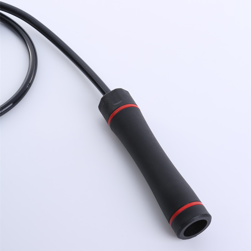 工厂新款跳绳成人款10MM绳子加粗加重健身器材黑色跳绳可调节