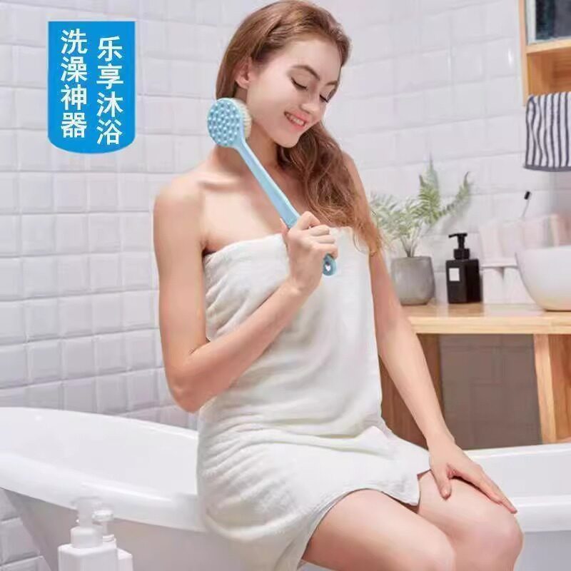 洗澡搓背软毛长柄后泥不