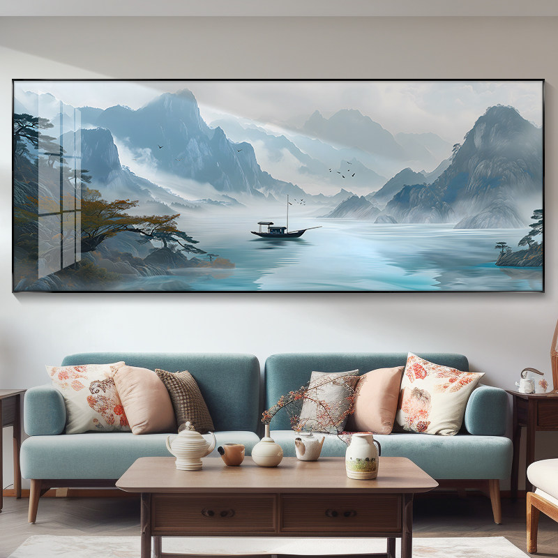 부드러운 항해 풍경 그림 사무실 매달려 그림 새로운 중국 스타일의 거실 장식 그림 차 방 소파 배경 벽 잉크 그림