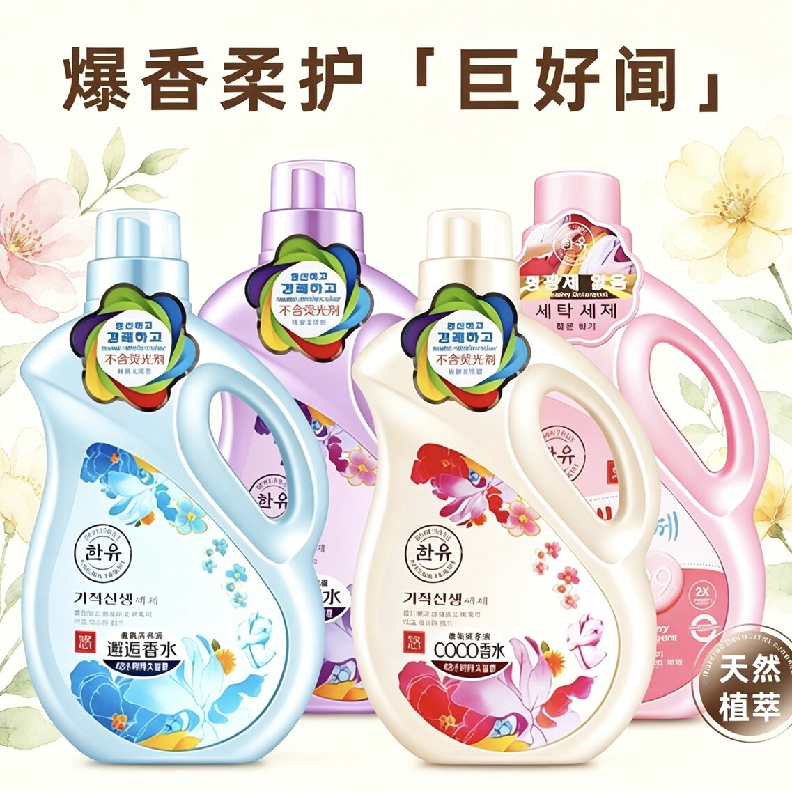 韩悠韩国coco香水香氛洗衣液香味持久留香手洗家用去渍除菌实惠装