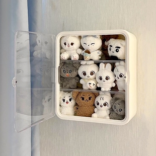 10cm棉花娃娃收纳防尘展示盒盲盒手办毛绒玩偶泡泡玛特小摆件展示