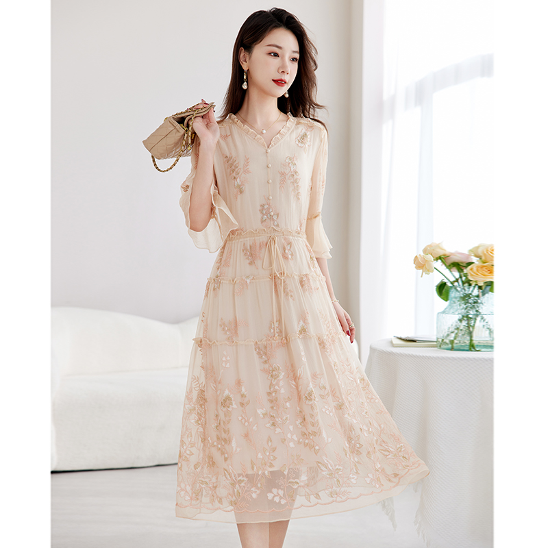 【书婷专享】桑蚕丝2025春夏新款女装连衣裙82589066