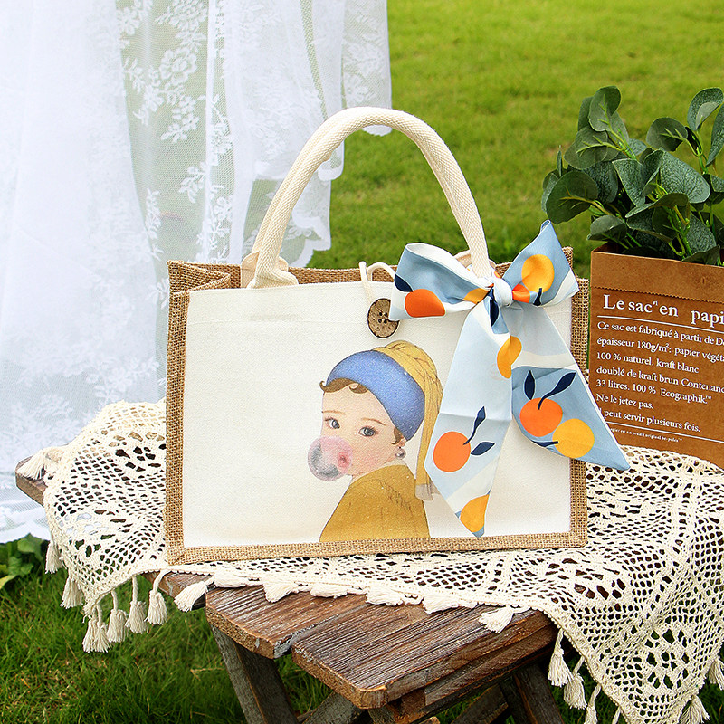 伴手礼盒棉麻伴手礼盒结婚女伴娘实用创意回礼周岁生日礼物袋子