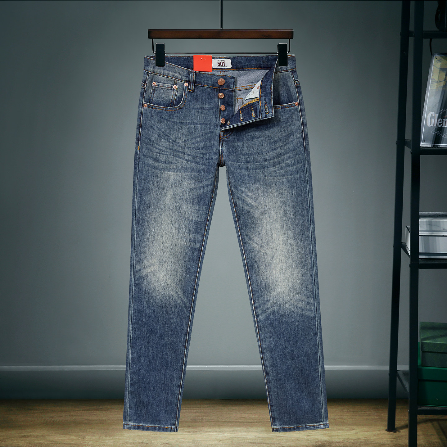 （陈伟霆同款）urusLvs501深蓝511浅蓝色百搭直筒修身男士牛仔裤
