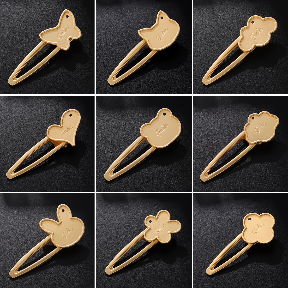 宋锦diy发夹带盖底胚底托鸭嘴夹