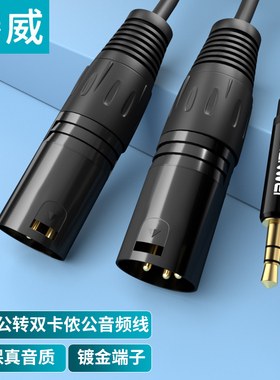 臻威(ZHENWEI)3.5转双卡侬公头音频线 XLR卡农电脑声卡音响连接线