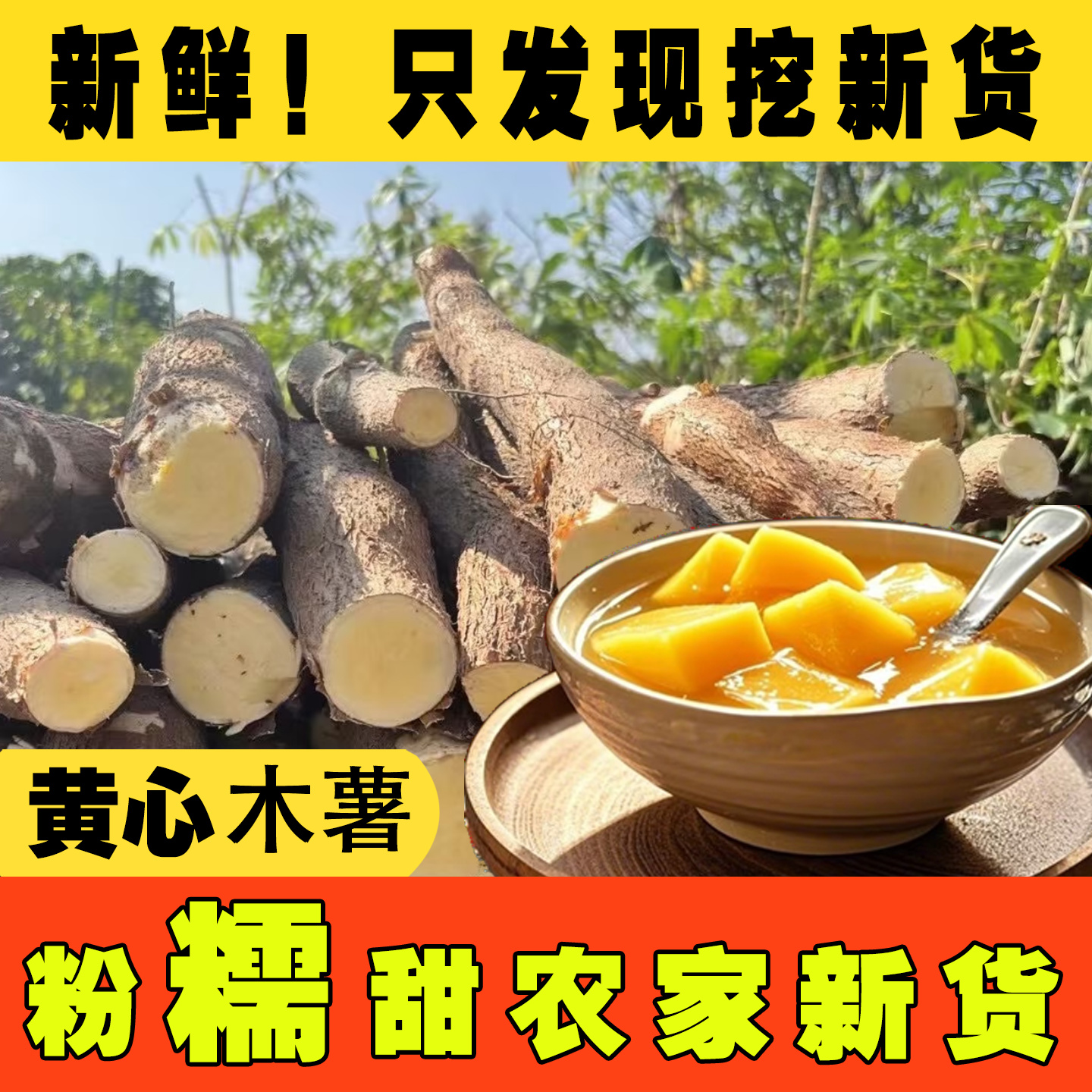 广西正宗黄心木薯现挖粉糯香甜