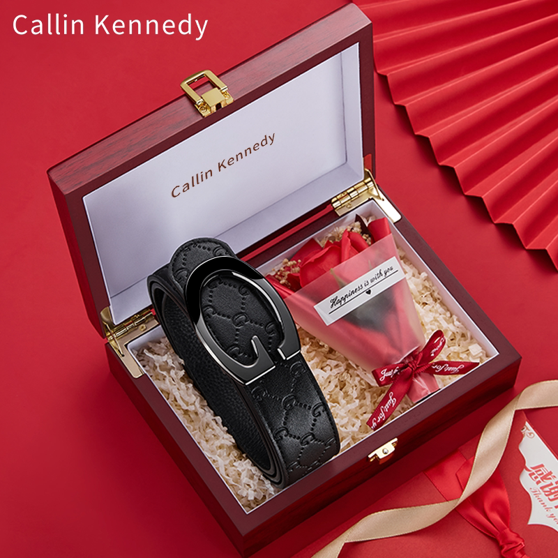 【钢扣】Callin Kennedy皮带男款2026新款平滑扣真皮腰带高档礼物