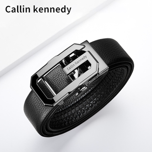 Callin kenndey男士皮带真皮自动扣2025新款高档男式纯牛皮裤腰带